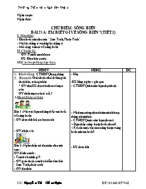 Giáo án Tiếng việt lớp 2 - Bài 25 Em biết gì về sông biển (Tiết 2) - Nguyễn Thị Cẩm Ngân